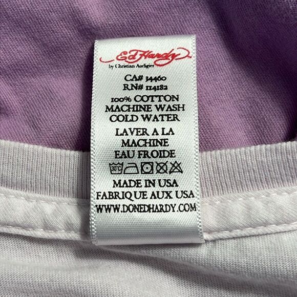 Ed Hardy Y2K Dragon & Skull Tattoo Graphic Tee Dress Small - Picture 12 of 13